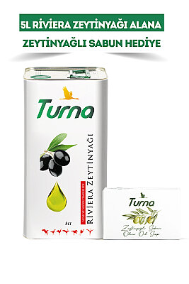 TURNA RIVIERA ZEYTİNYAĞI 5 LT TENEKE ALANA TURNA ZEYTİNYAĞLI SABUN HEDİYE!